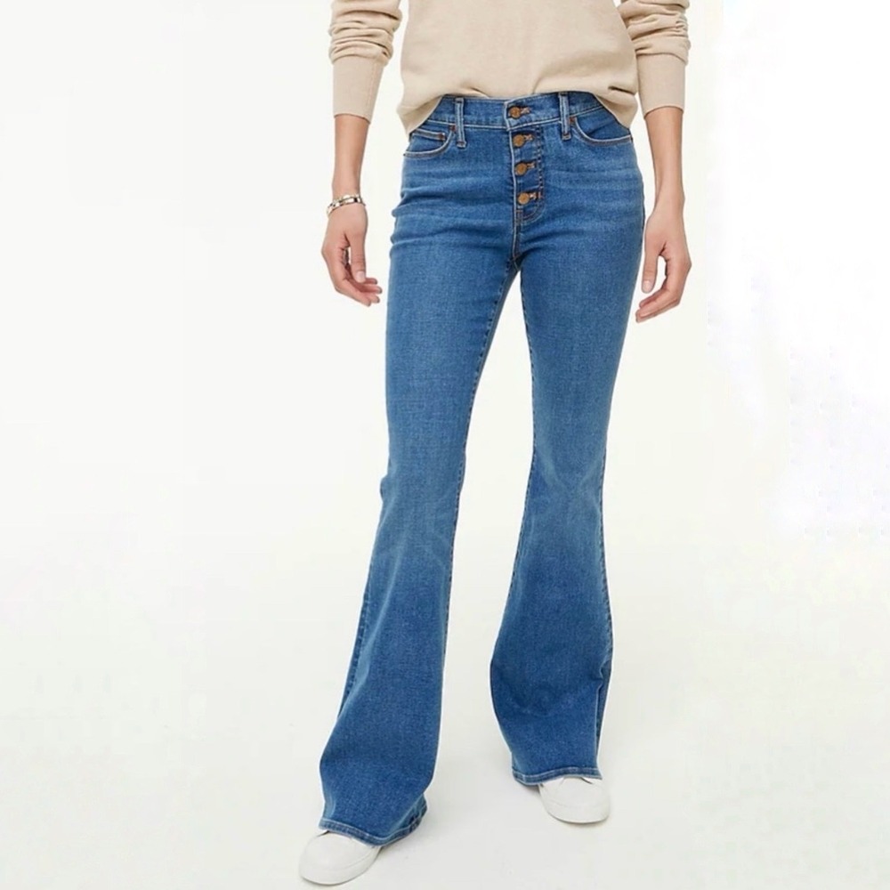 J.Crew Full-length Flare Jean in Signature Stretch Button Fly BO696 Womens 26
